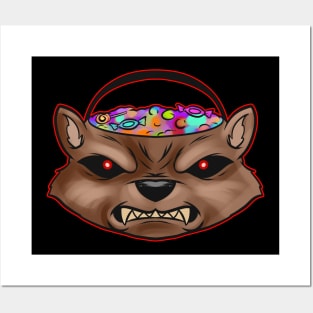 Sweets Bucket Scary Werewolf Sweets Collecting On Halloween Posters and Art